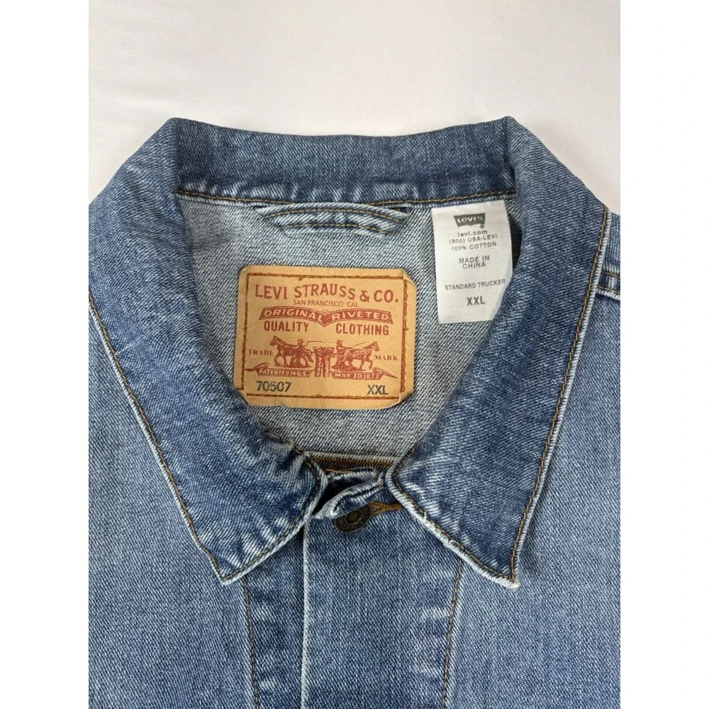 Levis Standard Trucker Blue Jean Denim Jacket 70507 Men XXL